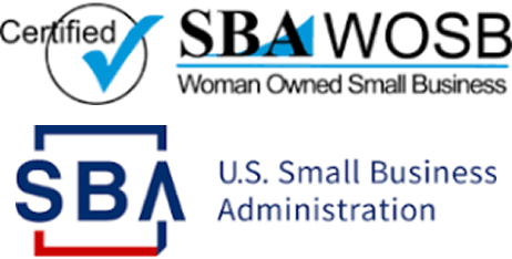SBA certified Woman-Owned Small Business (WOSB) badge
