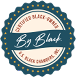 Certified Black-Owned business badge from the U.S. Black Chambers